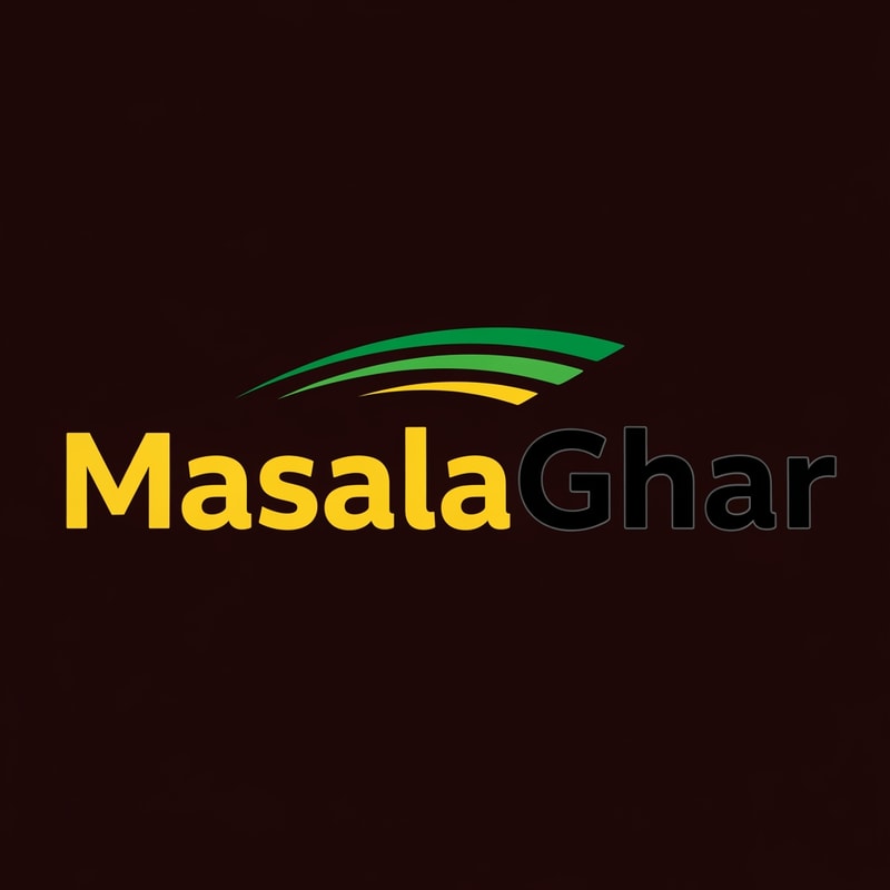 masalaghar of logo like a blinkit style end color dark yellow, green black