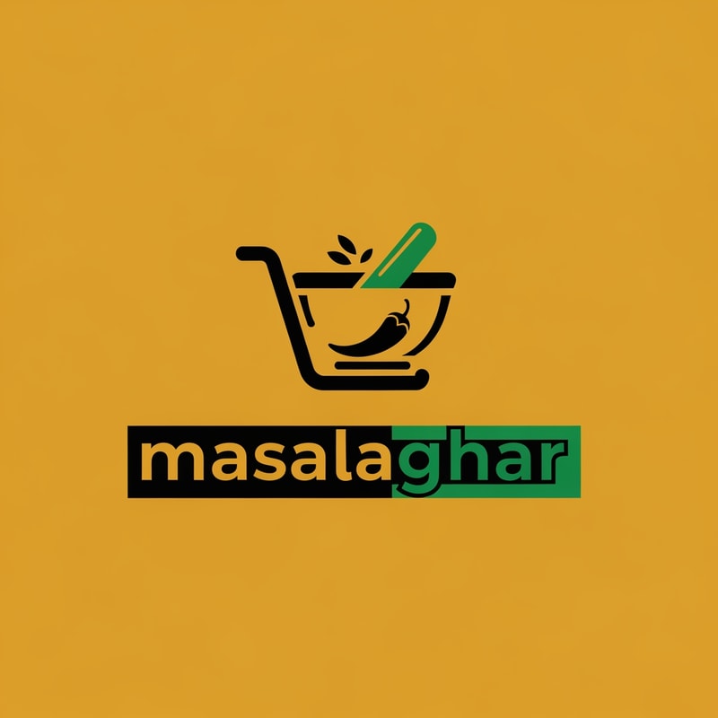 masalaghar of logo like a blinkit style end color dark yellow, green black