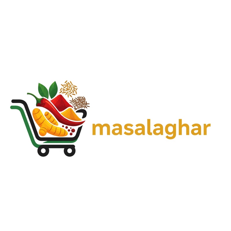 masalaghar of logo like a blinkit style end color dark yellow, green black