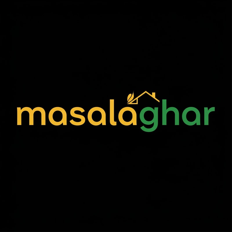 masalaghar of logo look like same blinkit style color is dark yellow, green, black