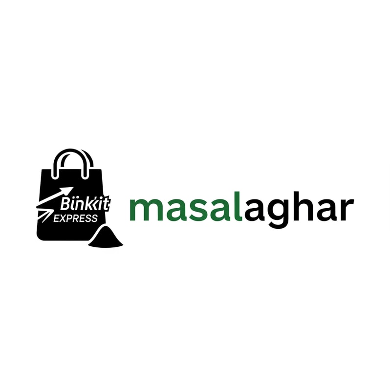 masalaghar of logo color is dark green, black only icone same like blinkit
