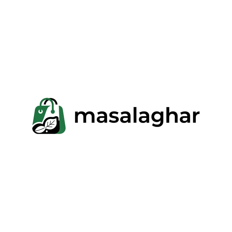 masalaghar of logo color is dark green, black only icone same like blinkit