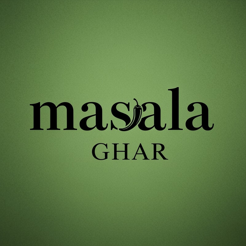 masalaghar of logo color is dark green, black