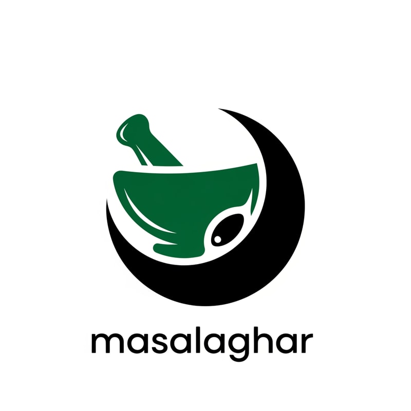 masalaghar of logo color is dark green, black only icone