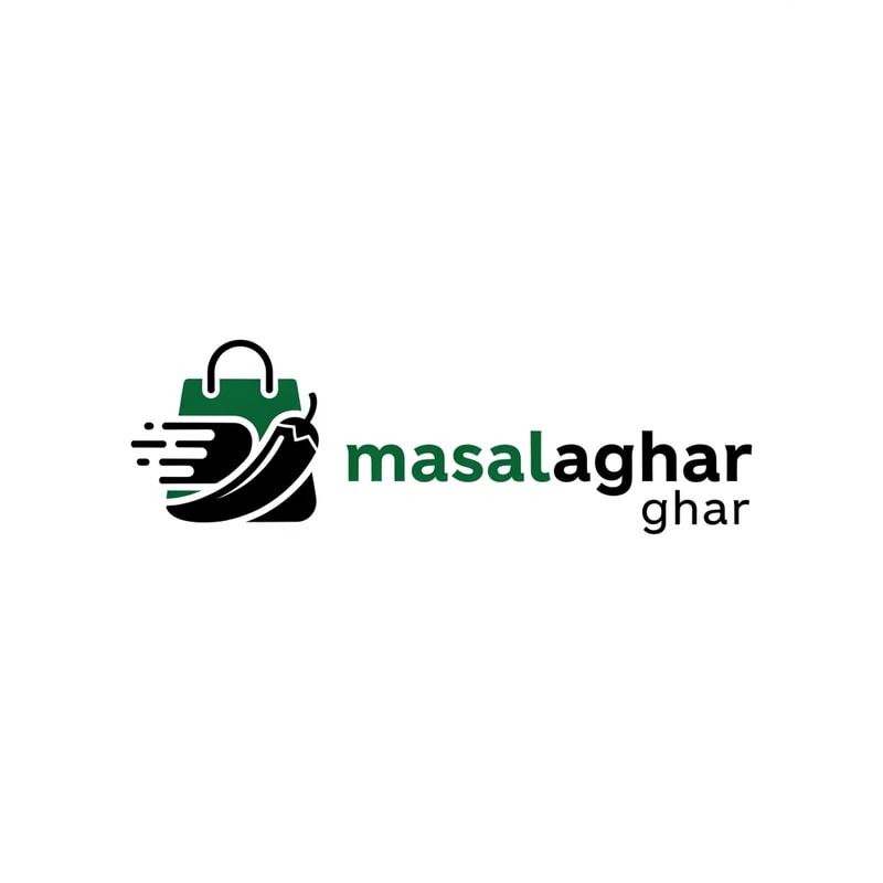 masalaghar of logo color is dark green, black only icone same like blinkit