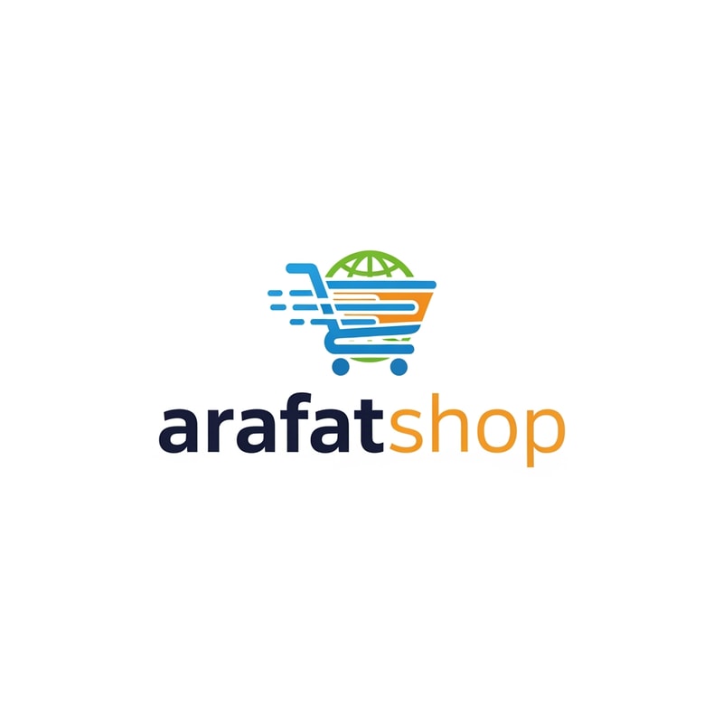 arafatshop of ecommerce logo in unique style