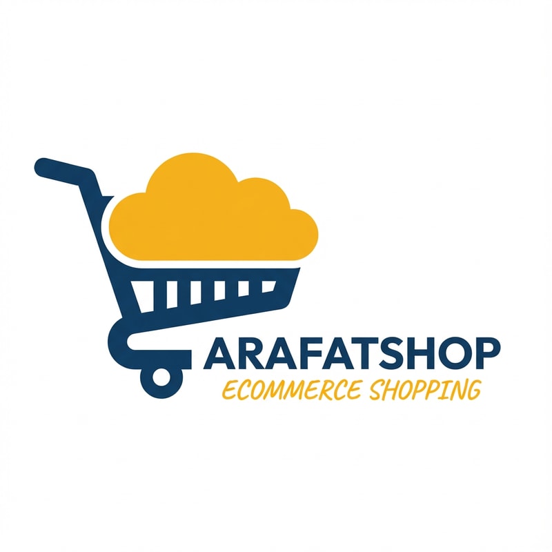 Match the style of the reference image and create: arafatshop of ecommerce shopping logo in new look deferent style  only icone