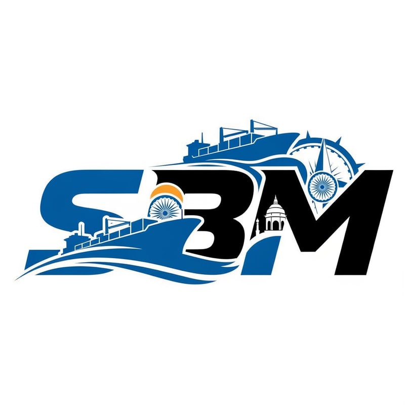 SBM of logo shipping india, color  blue and black