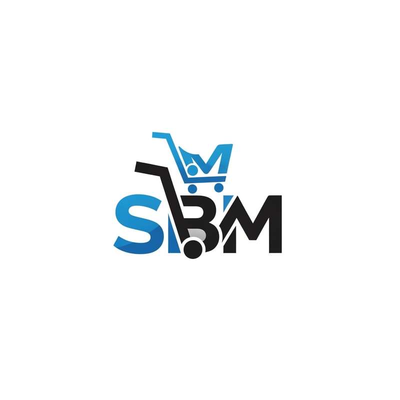 SBM of logo blue and black in unique icon use a ecommece