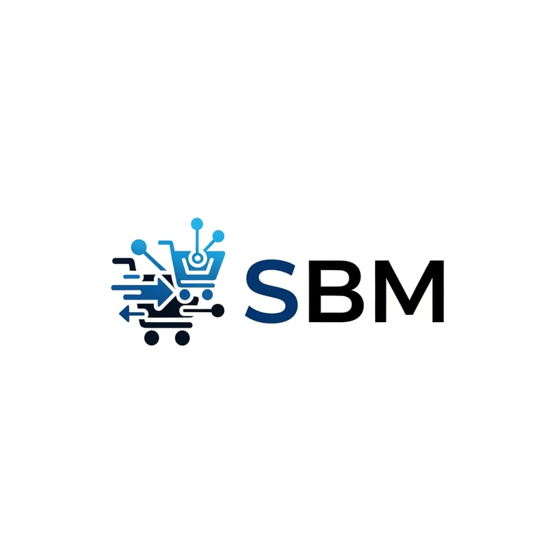 SBM of logo blue and black in unique icon use a ecommece