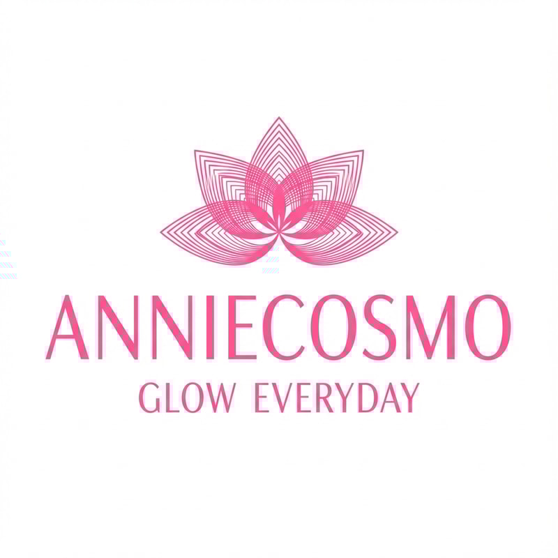 anniecosmo logo cosmetic like same color is #ff5894 text anniecosmo