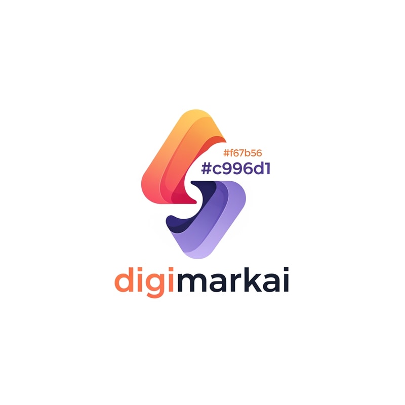 digimarkai logo of digital marketing color is #f67b56 & #c996d1