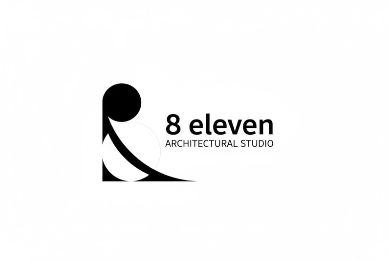 logo for architectural studio with name "8 eleven"
