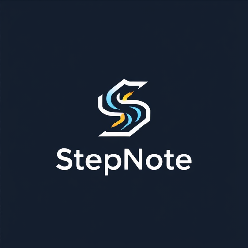 Professional logo design. Stepnote logo simple line style