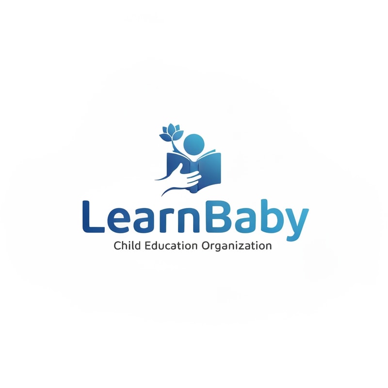 Create a logo for Child Education Organization Named by LearnBaby , Logo will be minimalist,modern,proffesional,Catchy,Bluish Color tone