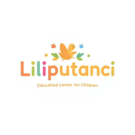 Professional logo design. create me a luxury clean playful creative logo for a brand "Liliputanci." It's educative center for children. Use luxury gentle warm pastel color palette and storytelling typography. Ajust it for kids age 3-14 years old