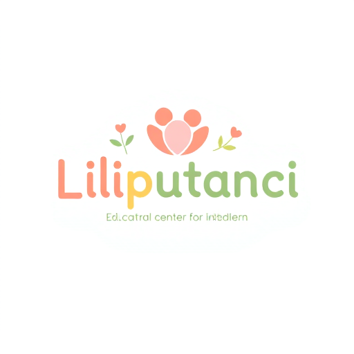 Professional logo design. create me a luxury clean playful creative logo for a brand "Liliputanci." It's educative center for children. Use luxury gentle warm pastel color palette and storytelling typography