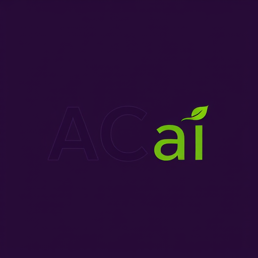 Professional logo design. Create a logo: “ACai” in Reem Kufi. “AC” in uppercase, bold and prominent. “ai” in lowercase to emphasize “AC.” Color #6A1B9A. The small “a” has a green stem (#32CD32) and a small green leaf. The “a” is a stylized blend of the letter and an acai berry. The lower curve of the “a” is slightly thickened to suggest the berry. A thin stem grows from the upper right side of the “a,” curves gently upward, and ends at the dot of the “i.” A small, minimalist leaf (tilted to the left) sits approximately in the middle of the stem.