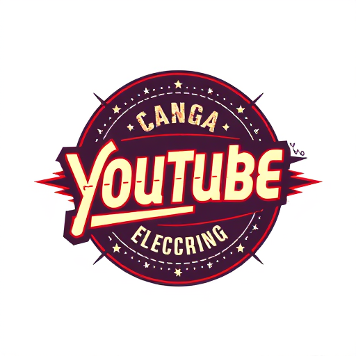 Professional logo design. logo de canal de youtube de covers de bajo electrico, estilo retro