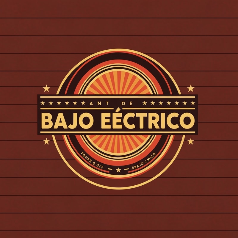 logo covers de bajo electrico, estilo retro