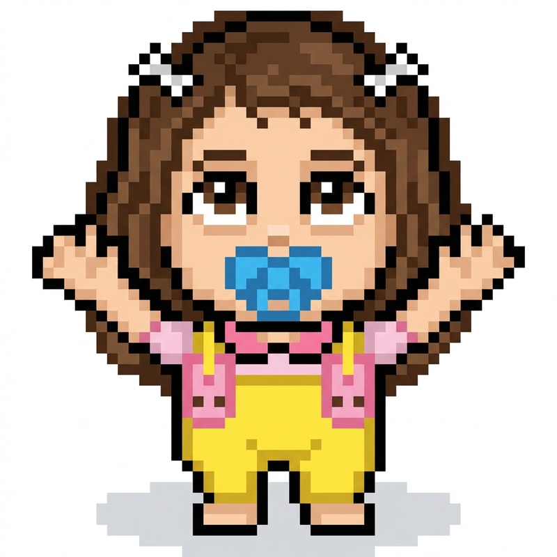 convierteme esa imagen en un dibujo pixel art, tipo, recrea la chica en un dibujo pixel art como ejemplo de la imagen 2. Osea, solo pon a la chica como pixel art y de ejemplo toma referencia la imagen 2