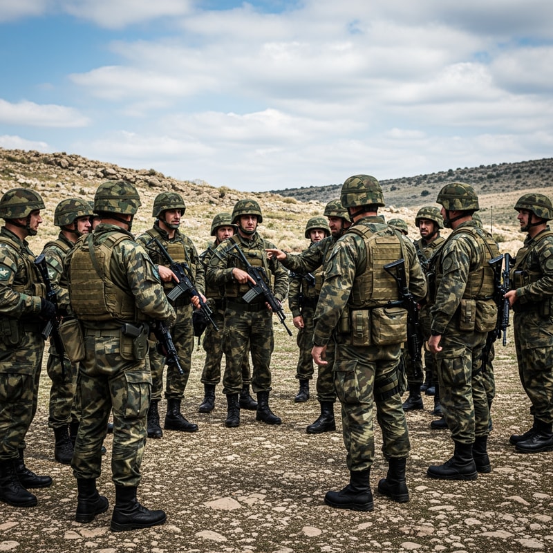 haz que todos los de la foto esten vestidos de militar