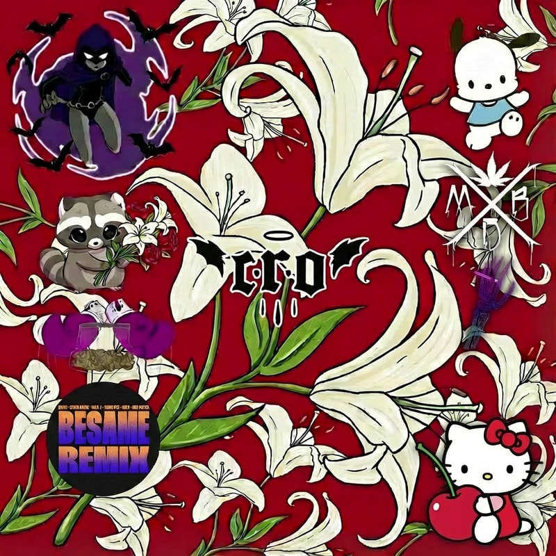 haz que hellokity este abajo de la mano abajo a la derecha, este sentada y este agarrando una cereza