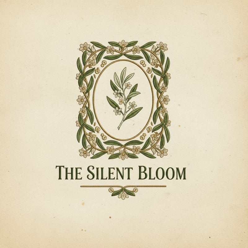 Seamlessly blend and merge Create a poetic and elegant logo for a handmade olive oil soap brand inspired by nature and traditional artistry.
The brand name is “The Silent Bloom”.
The design should reflect a Jacobean floral motif — intricate botanical embroidery with olive branches, small blossoms, and subtle vintage textures.
The color palette should include deep olive green, warm beige, muted gold, and ivory.
The typography should be classic, serif, and slightly calligraphic, evoking timelessness and artisanal care.
The layout should feel balanced, delicate, and refined, as if belonging to an old apothecary or botanical atelier.
Background should be textured parchment or soft linen tone.
The overall feeling: heritage, nature, poetry, and quiet luxury.

Keywords:
Jacobean floral, vintage botanical logo, olive blossom, artisanal soap branding, natural skincare, poetic design, elegant typography, timeless beauty, classic packaging aesthetic, botanical illustration.