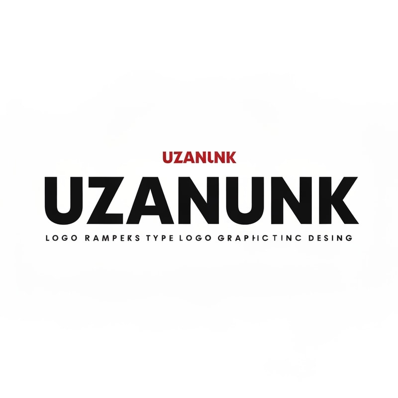 maka a logo UZANUNK in Bold and logo type Font and Graphic Desing in UZANUNK down