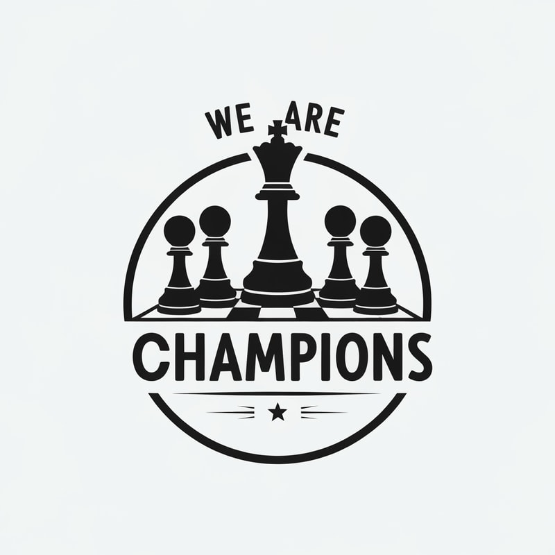 Chess logo where write ,,We are Champions''