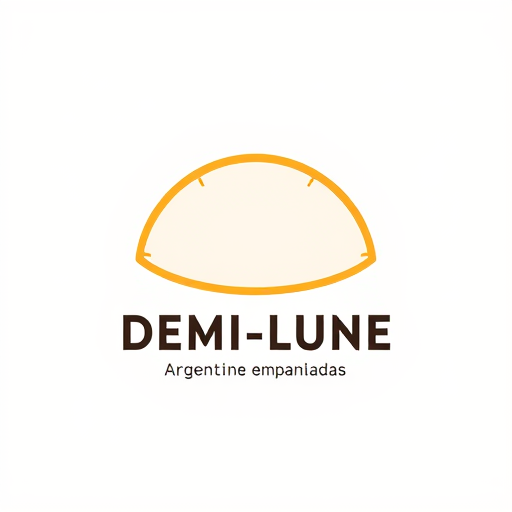 Professional logo design. DEMI-LUNE — Logo Design Guidelines (Simplified AI Version)
1. Main Shape

Form: Stylized empanada with visible repulgue (folded edge), seen from the side or slightly diagonal — not flat.

Style: Clean, minimalist line art with a balance of curves and angles.

Silhouette: Must remain recognizable as an empanada even in single-color use.

Overall shape: Crescent-like, symbolizing the name Demi-Lune.

2. Color System

Primary color: Gold-ochre (#D4A15B or similar) — evokes baked dough.

Secondary color: Maple-red (#C73E2E or similar) — optional accent in full-color version.

Monochrome versions:

Black/white versions for printing, embroidery, and stamps.

Must work in both positive and negative formats.

No gradients or complex shading — ensure strong contrast.

3. Typography

Font style: Modern sans serif with gourmet feel (e.g., Satoshi Bold, Recoleta Sans, Manrope, GT America, Outfit).

Avoid: Serif or industrial-style fonts.

Text hierarchy:

Main title: DEMI-LUNE (uppercase, medium or bold).

Subtitle: Argentine empanadas (smaller, wide tracking for elegance).

4. Composition System

Layouts:

Vertical version (icon + centered text).

Horizontal version (for signage or food trucks).

Modular use:

Icon-only (social media, stamps, favicons).

Full version (packaging, menus, signage).

5. Visual Concept

Mood: Minimalist but warm — the curvature and fold detail should suggest artisanal quality.

Cultural reference: Subtle nod to Canada (e.g., red geometric accent or soft shadow), no literal maple leaf.

Overall tone: Clean, modern, approachable, gourmet.