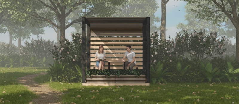 like the environment in the first image, add it to the second image which is a three-dimensional representation of that object, you can also add people and don't change anything on the object it must remain the same