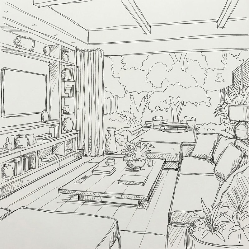 Can you make this drawing a bit rougher, just showing it as outlines?