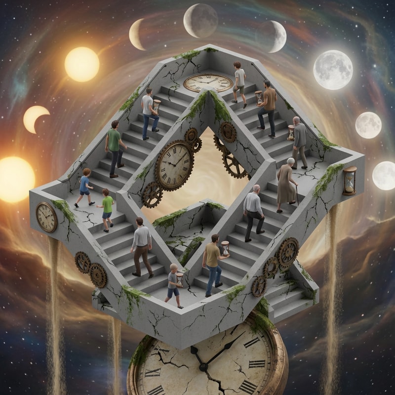 It's about time, cycle, repetition, and existence.