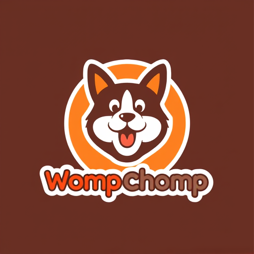 Professional logo design. give me the icon based logo of Womp chomp for my pet products and use just a cat logo