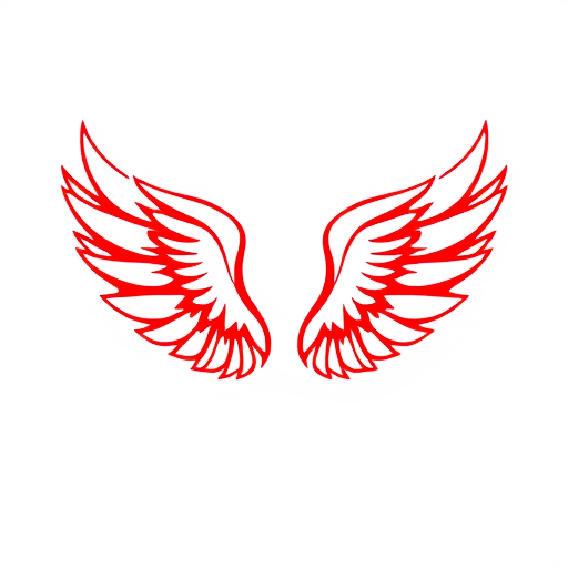 Professional logo design. i want a pair of simple white wings whit two red shoses