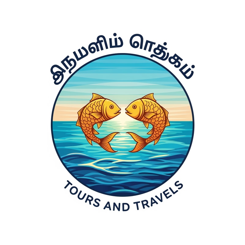 my logo name is திருஆலவாய் நாச்சியார் , this logo for tours and travels ,

Concept (sea +2 fishs)