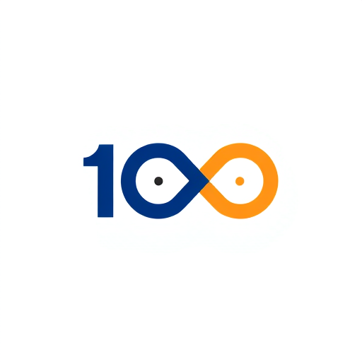 Professional logo design. Combine the number 100 with 1 and infinity ∞