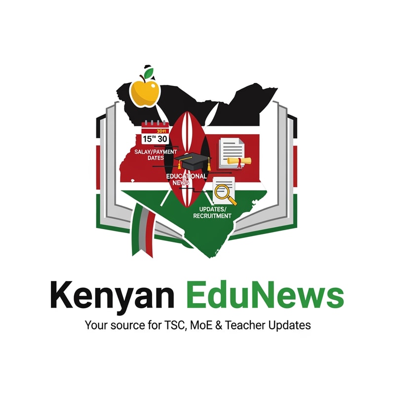 A logo for a Facebook page dealing with educational News in Kenya. TSC updates to teachers . Salary payment dates, teacher recruitment dates and updates, ministry of education updates.
