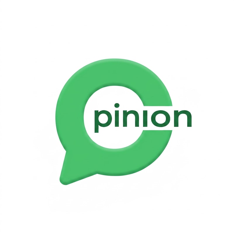 my social media app is called Opin, I want a clean logo, from best practice that matches that name, a big O like chats icon and someting letters etc. colour is green. set it inside write pinion