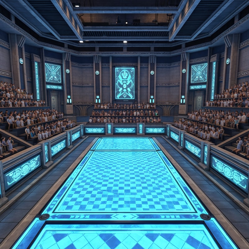 Készíts nekem Yugioh pályát 3D-sen ahol majd párbajozni tudnak