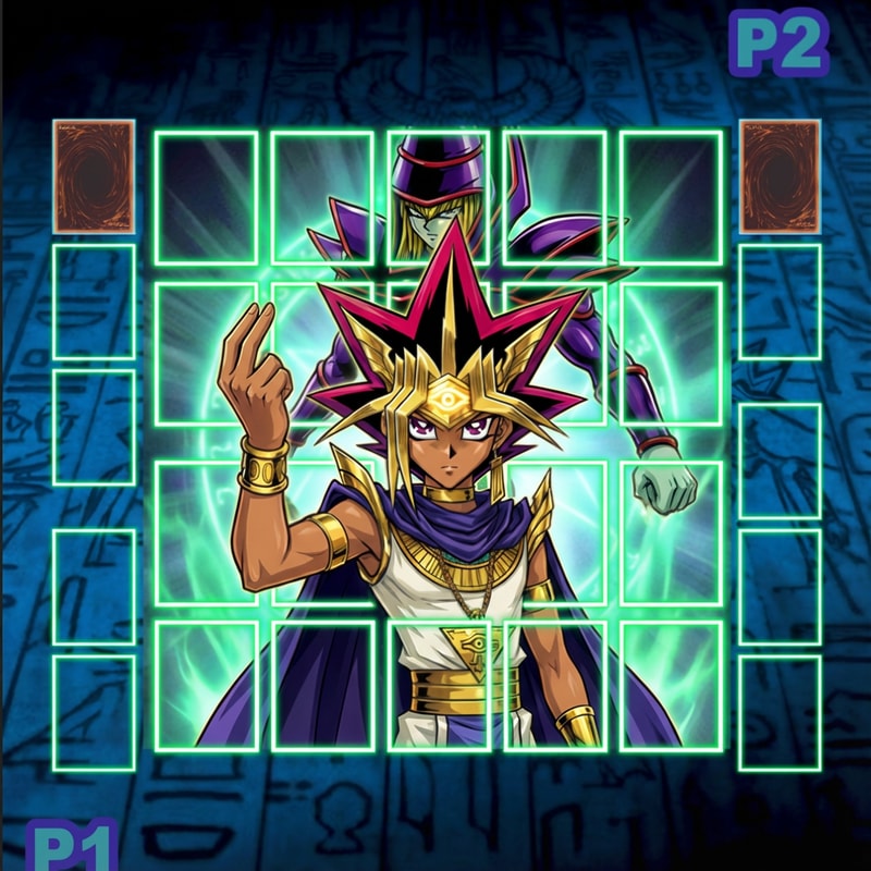 Ez a Yugioh mező. És a kártyák mérete kilógnak rajta. Szerkeszd meg úgy hogy ne lógjanak és terjenek ki a glowból. A kártya mérete 50x72 kicsi. A nagy 200-290-es.  De ne rakj bele kártyákat, csak igazitsd meg nekem a mezőt hogy jó legyen.