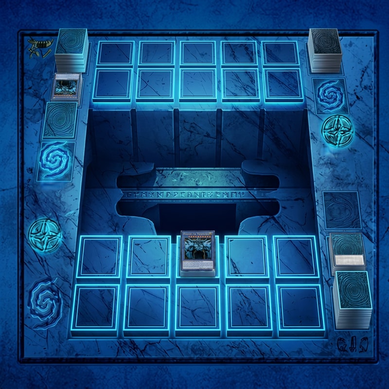 Csináld meg 3D-sen. Viszont az ellenfélnek is legyenek Zónái. Yugis képet középről eltávolíthatod. Ez a pálya a böngészős Yugio játékomhoz kell, ahhoz mérten csináld