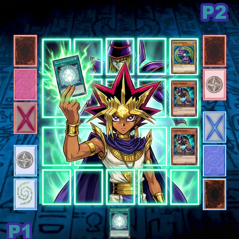 Ez a Yugioh mező. És a kártyák mérete kilógnak rajta. Szerkeszd meg úgy hogy ne lógjanak és terjenek ki a glowból. A kártya mérete 50x72 kicsi. A nagy 200-290-es. .