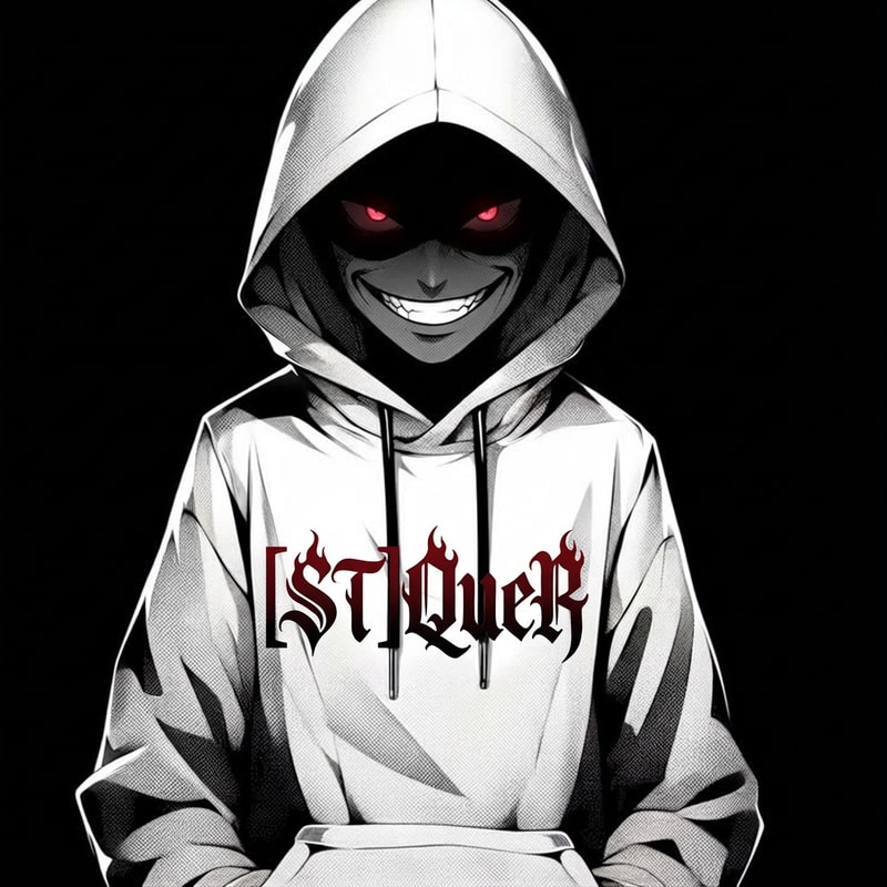 Szerekeszd át nekem menőn gonoszan vigyorogjon, kisebb feketéspiros szeme legyen legyen rá írva epicmenőn [ST]QueR