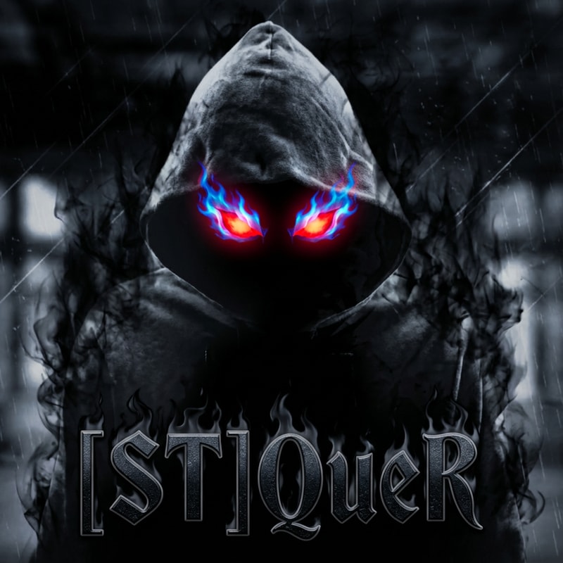 Szerkeszd át profin, legyen a köd és az effekt fekete, a szeme legyen vörösen izzó kék és a név legyen [ST]QueR DE AZ IRÁS MENŐ legyen illeszkedjen a képhez