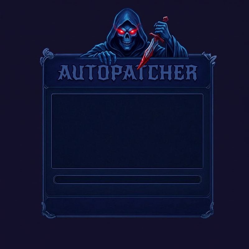 Szereszd át. Az alap maradhat a szin legyen sötétkék. Illetve az aranysárkány helyett legyen 1 Kék phantom piros izzó szemmekkel és vérvörös késsel a kezébe. Autópatcher színe legyen Sötétkék. A Phantom kép illeszkedjen a patcherbe felülre kérlek.