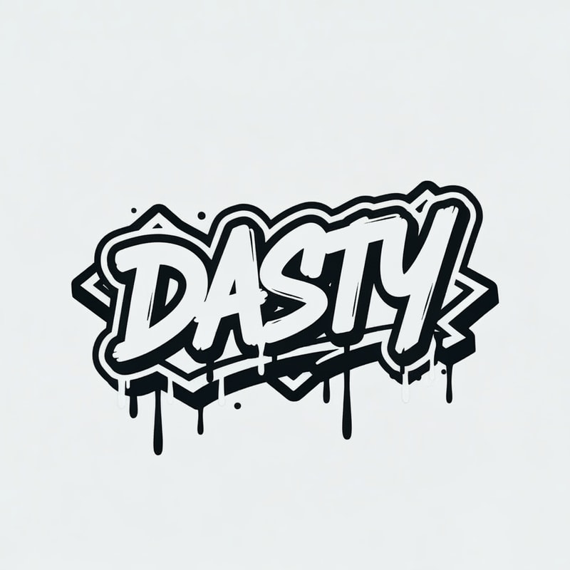Logo image with the word Dasty it has to be graffiti style for a logo for a youtube channel