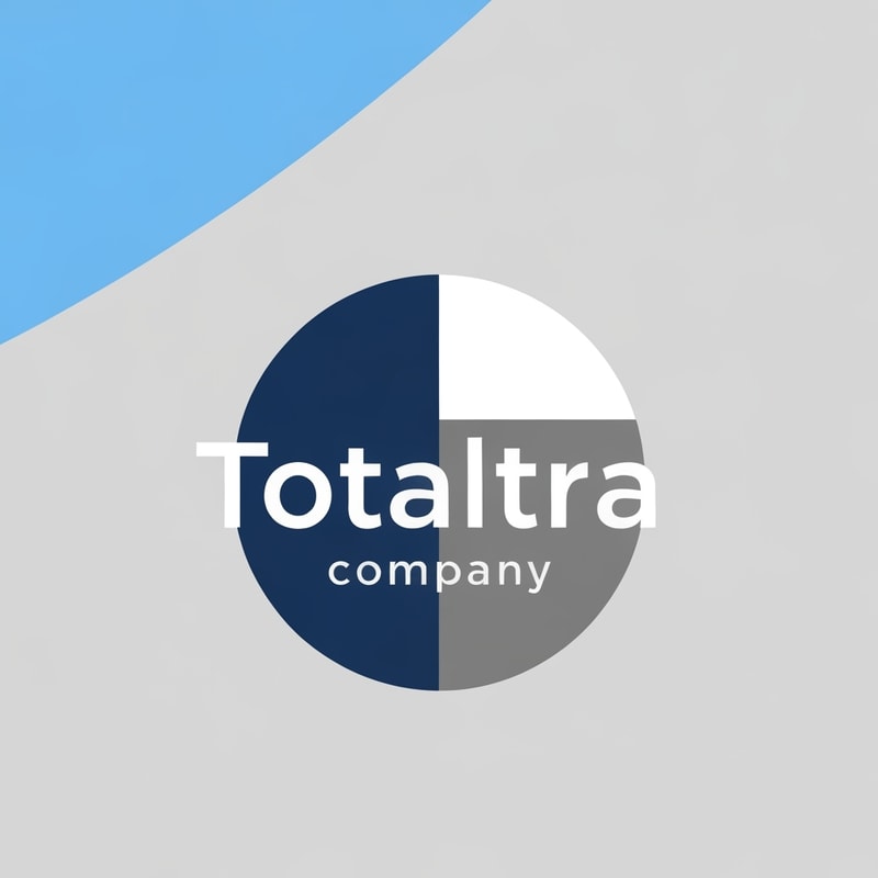 Logo for 'Totaltra' company. Modern, clean, and professional design. Incorporate shades of blue (e.g., navy, sky blue) and neutral colors (e.g., white, light grey, charcoal). The design should convey reliability, efficiency, and completeness. Minimalist aesthetic, sans-serif typography. Suitable for digital and print use."