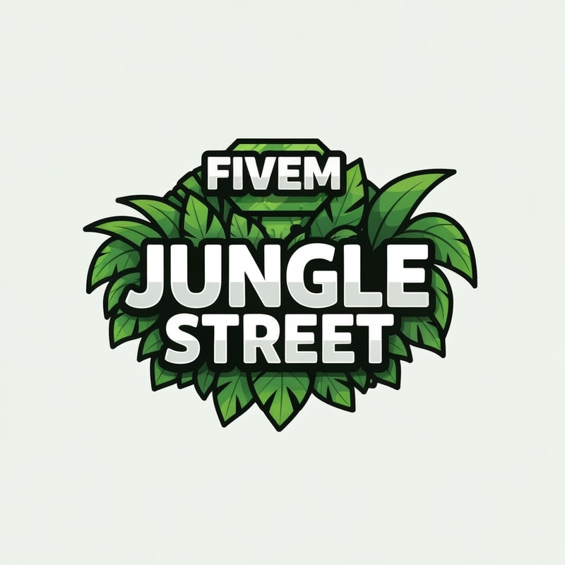 a fivem server logo the name Jungle Street make it winth jungle vibe and green colours ande be small because it wont match
